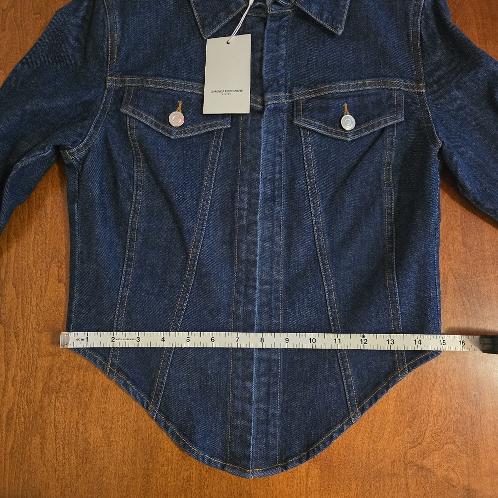 NWT Amanda Uprichard Bristol Denim Top in Dark Blue Heritage Wash - Sz Medium - Picture 11 of 16